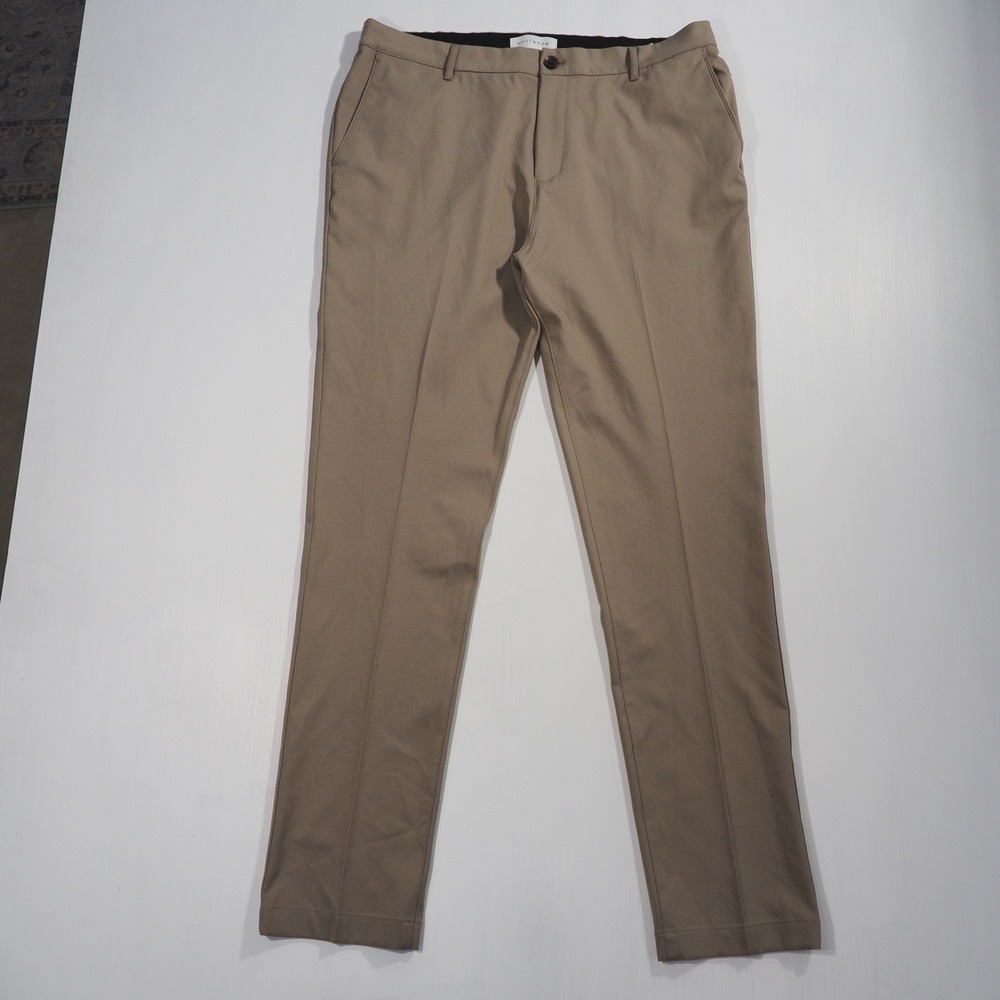 Mott & Bow Pants Mens 36x32 Tan Khaki Chino Slim Fit Performance Tech Stretch